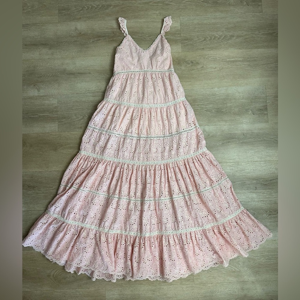 Miss June Paris Desert-Boho Cottagecore Eyelet Maxi Dress Romantic Prairie Vibes